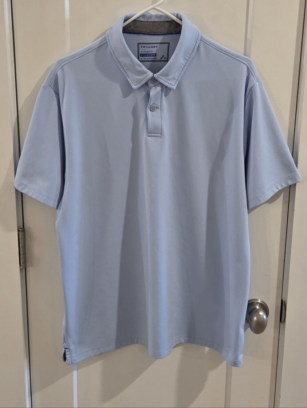 Twillory Athleisure Short-Sleeve Performance Polo Shirt - Light Blue - Size XL